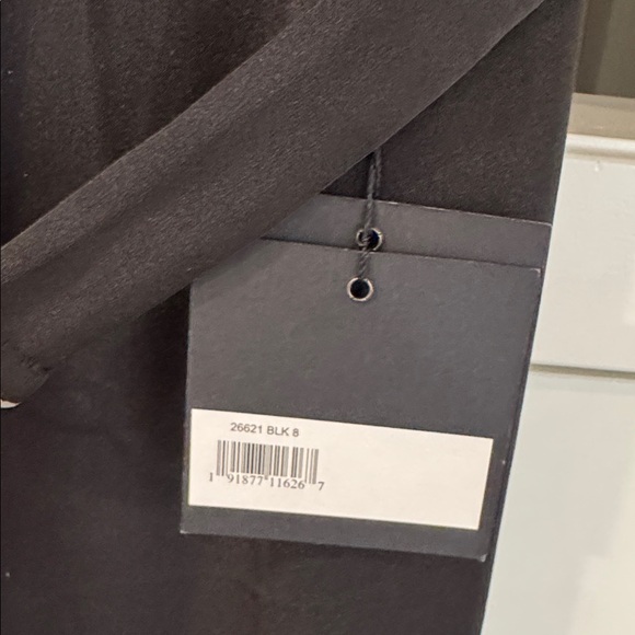 MAC DUGGAL Black Belted Illusion High Neck Cap Sleeve Jumpsuit - Picture 5 of 7